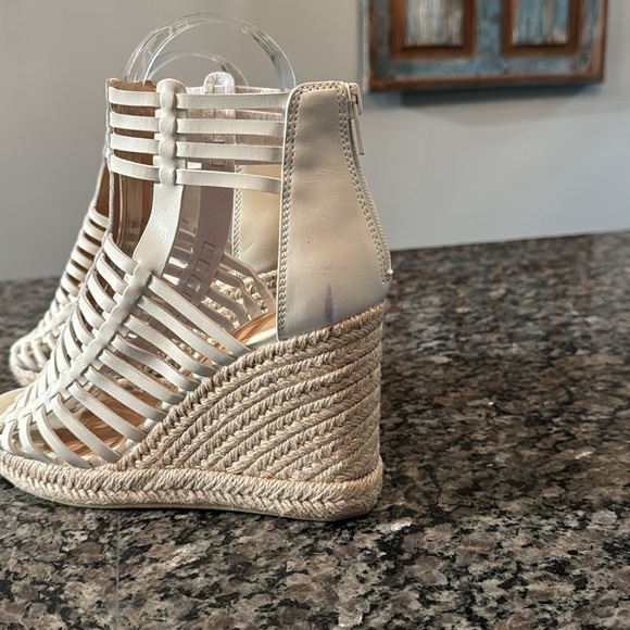 JustFab birch white wedge espadrille sandals NIB 7.5 - Picture 5 of 9